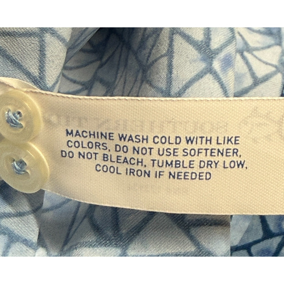 Southern Tide Shirt Mens XL Blue Geometric Nylon Stretch Short Sleeve Beachy - Picture 9 of 10